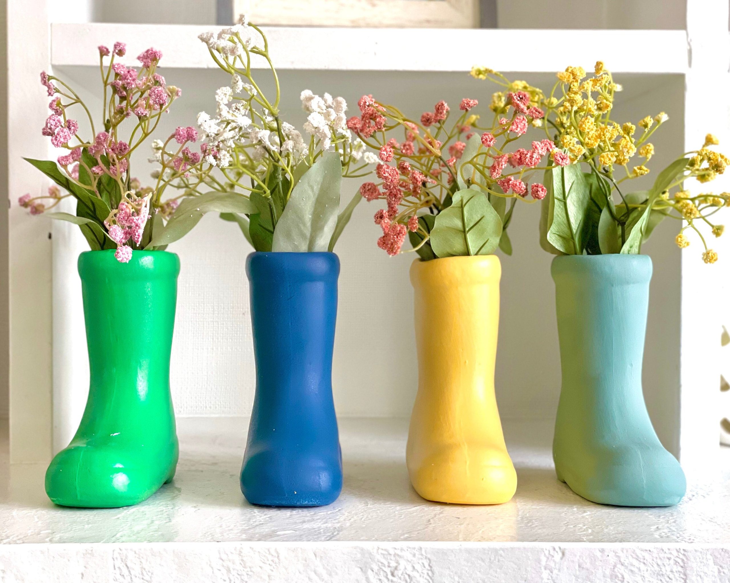 Rain Boot Planter, Spring Decor, Ceramic Flower Vase, Mother's Day Gift, Tiered Tray Plant Grow Bloom, Easter, Hostess Gift