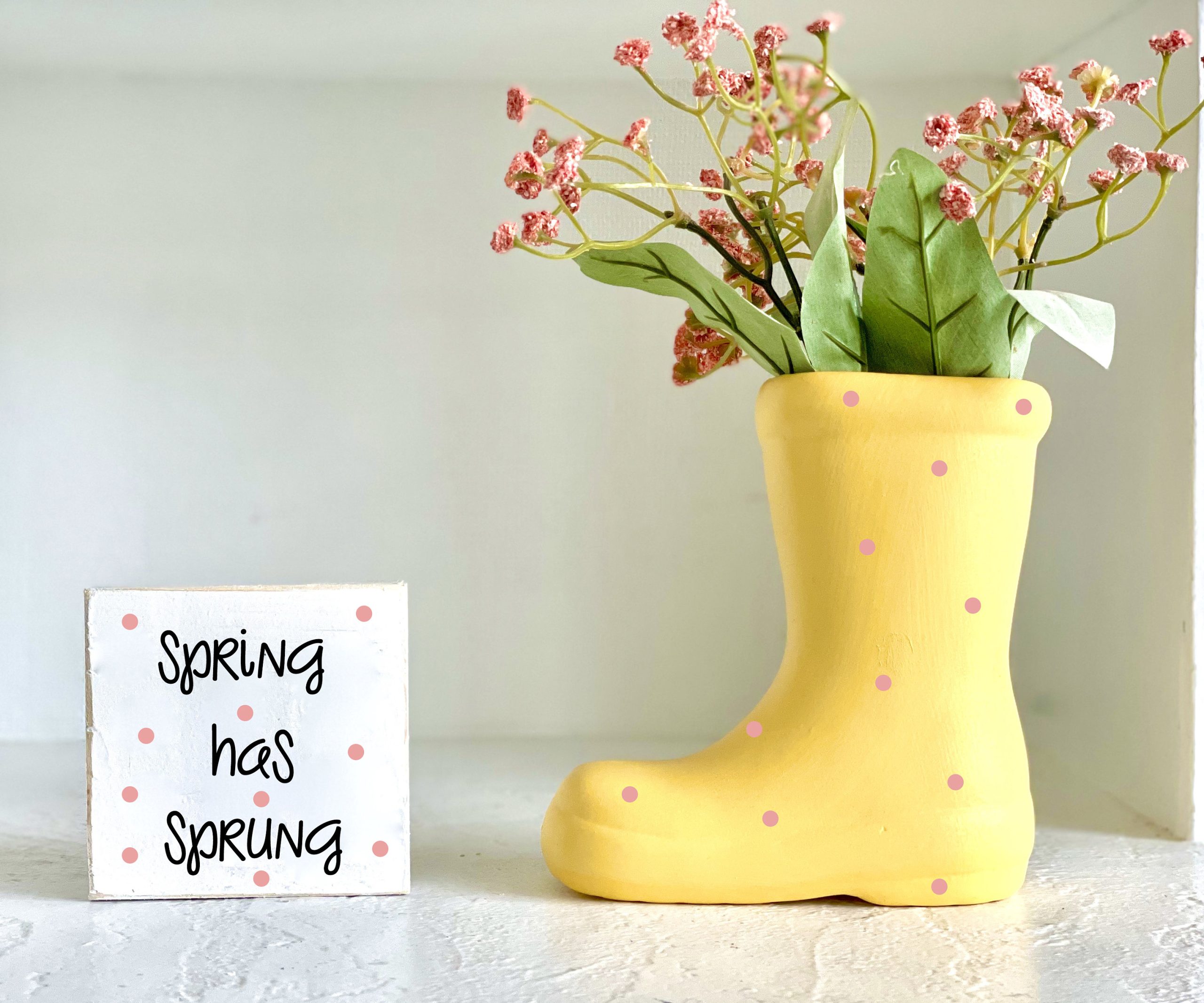 Rain Boot Planter, Spring Vase, Easter Decor, Ceramic Flower Mother's Day Gift, Tiered Tray Hostess Gift