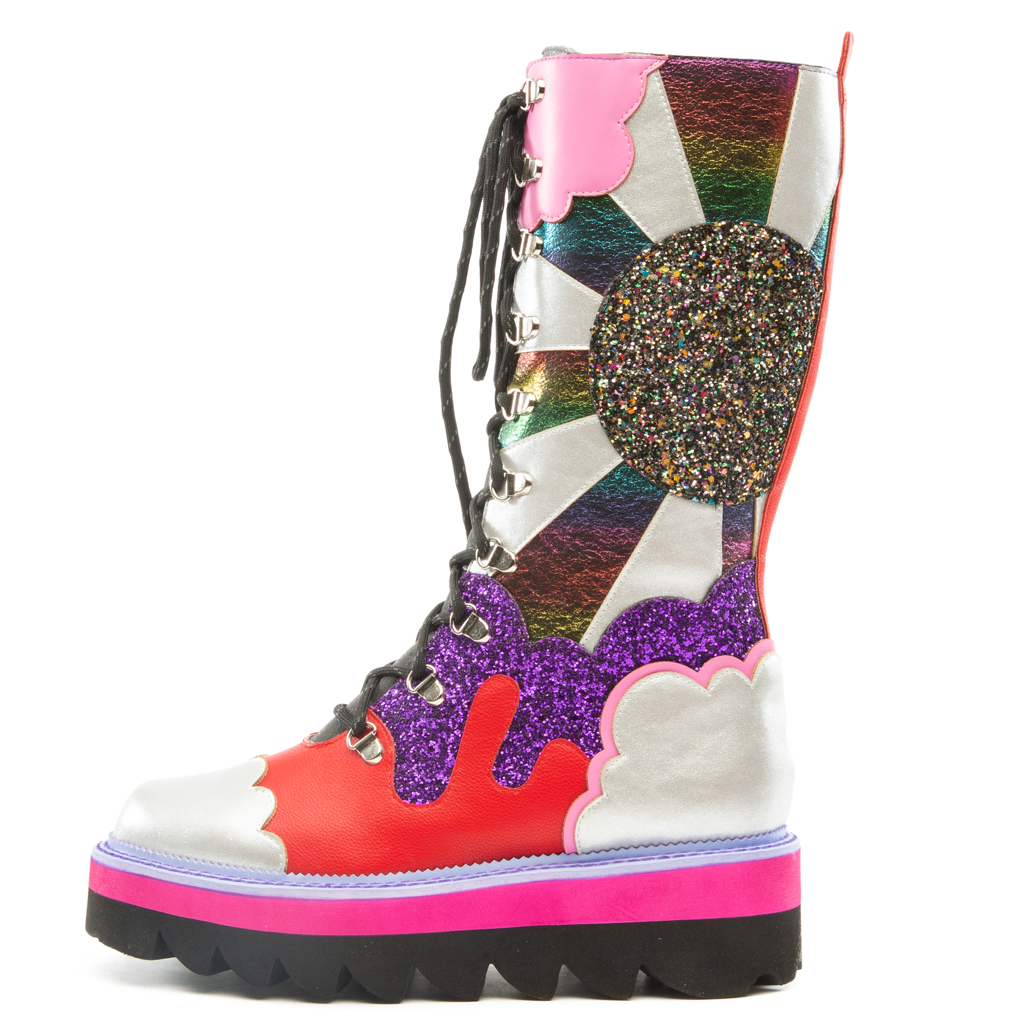 Rainbow Combat Boots multicolored