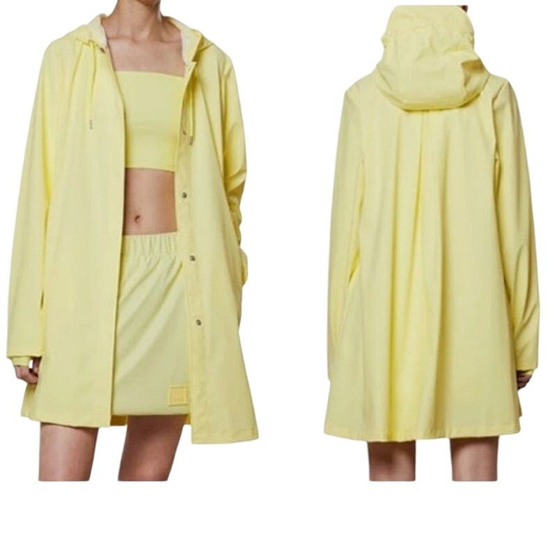 Raincoat Rains A-Line Womens Jacket Hood Straw Yellow Xs