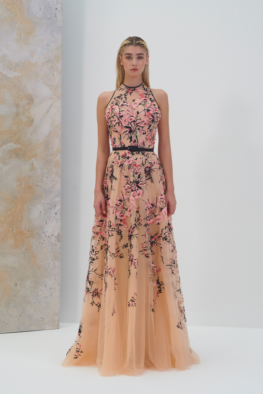 Rami Al Ali Floral Embellished Halter Neck Gown (16)