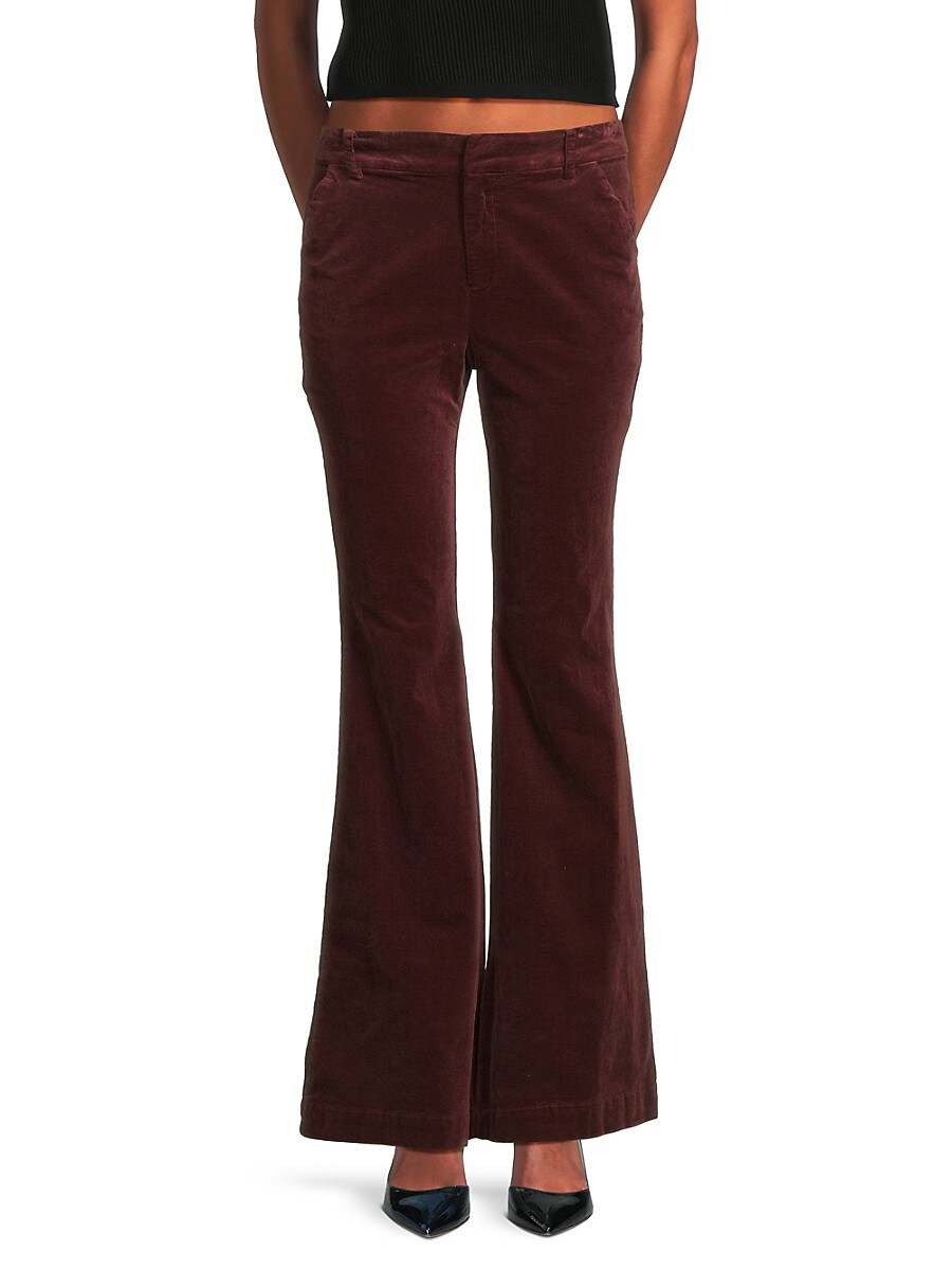 Ramy Brook Women's Lola Bootcut Pants - Cabernet Velvet - Size 0