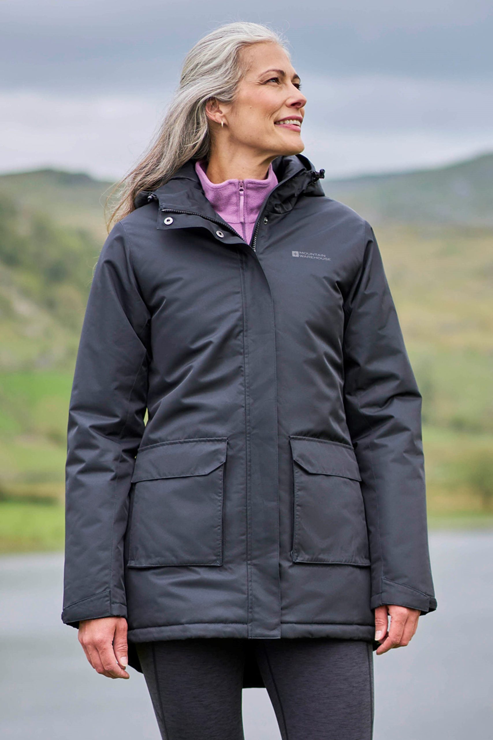 Ranger Womens Water Resistant Padded Parka Jacket - Black