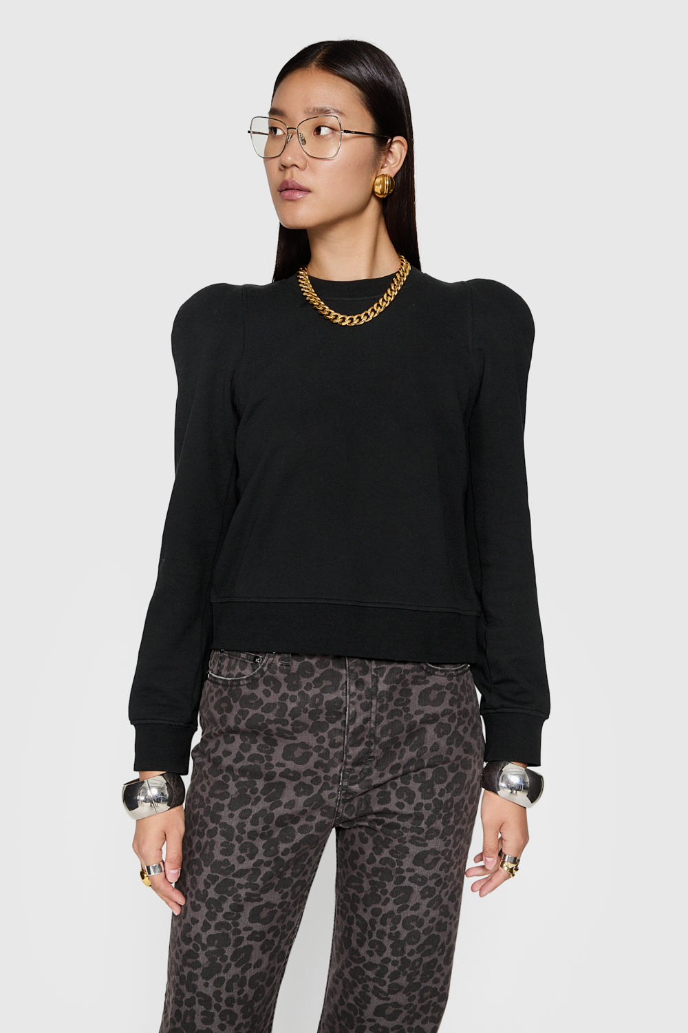 Rebecca Minkoff Jade Sculpted Sweatshirt In Black - Size XS