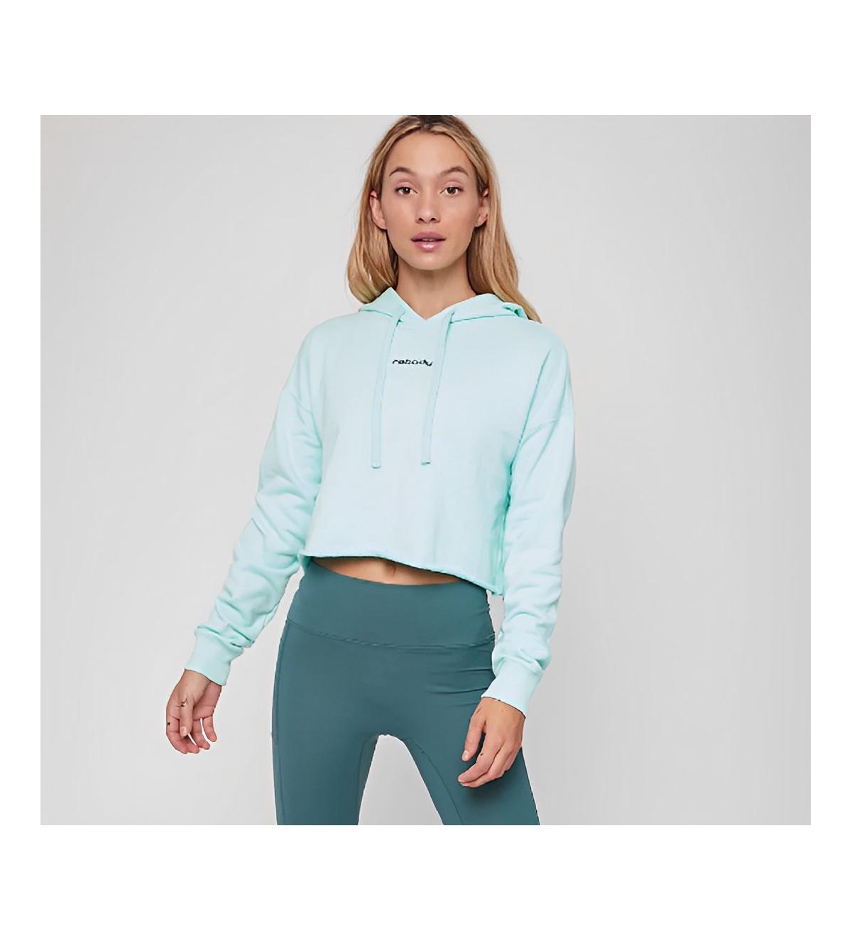 Rebody Active Women's Rebody French Terry Crop Hoody for Women - Smooth mint