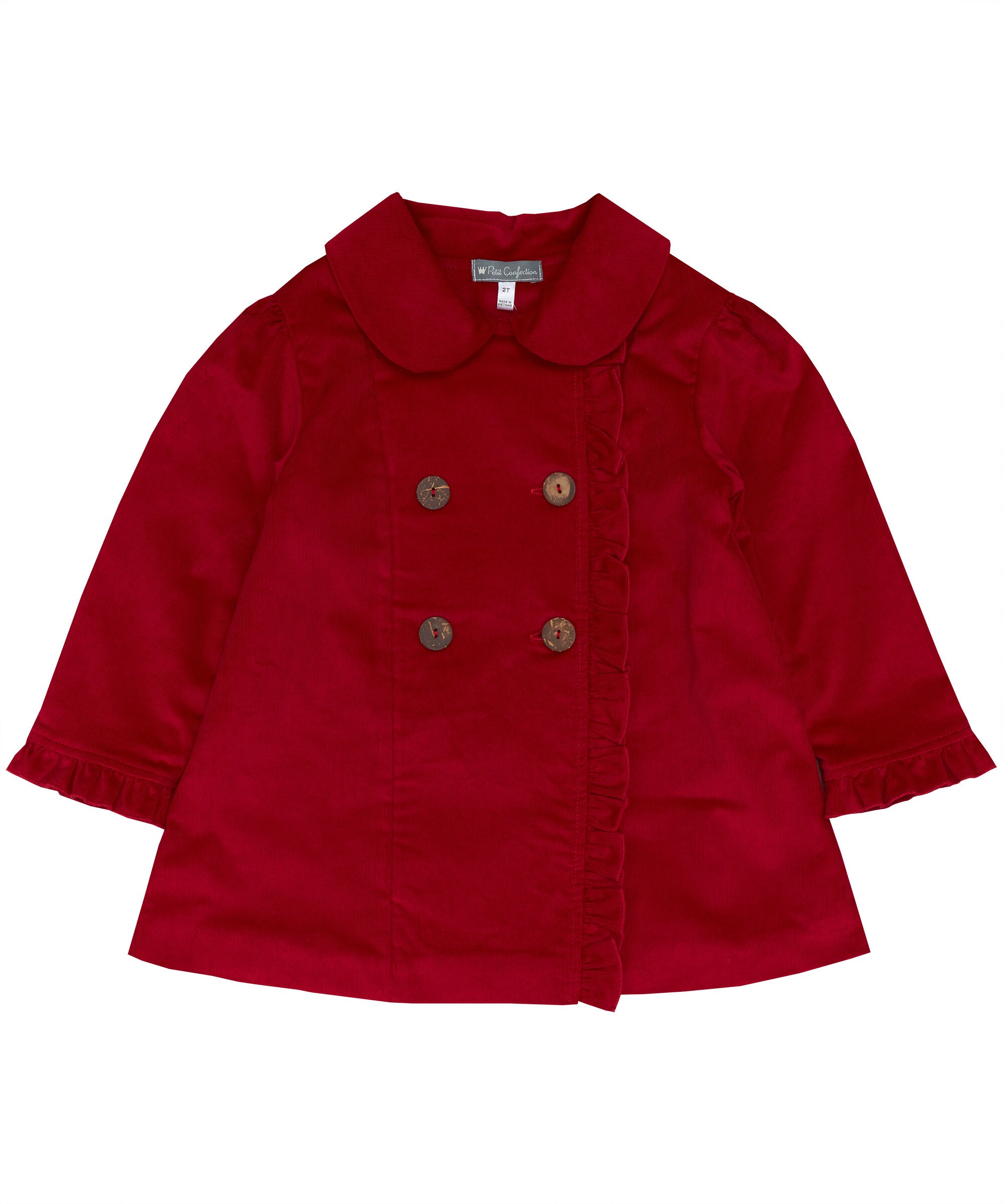 Red Corduroy Pea Coat