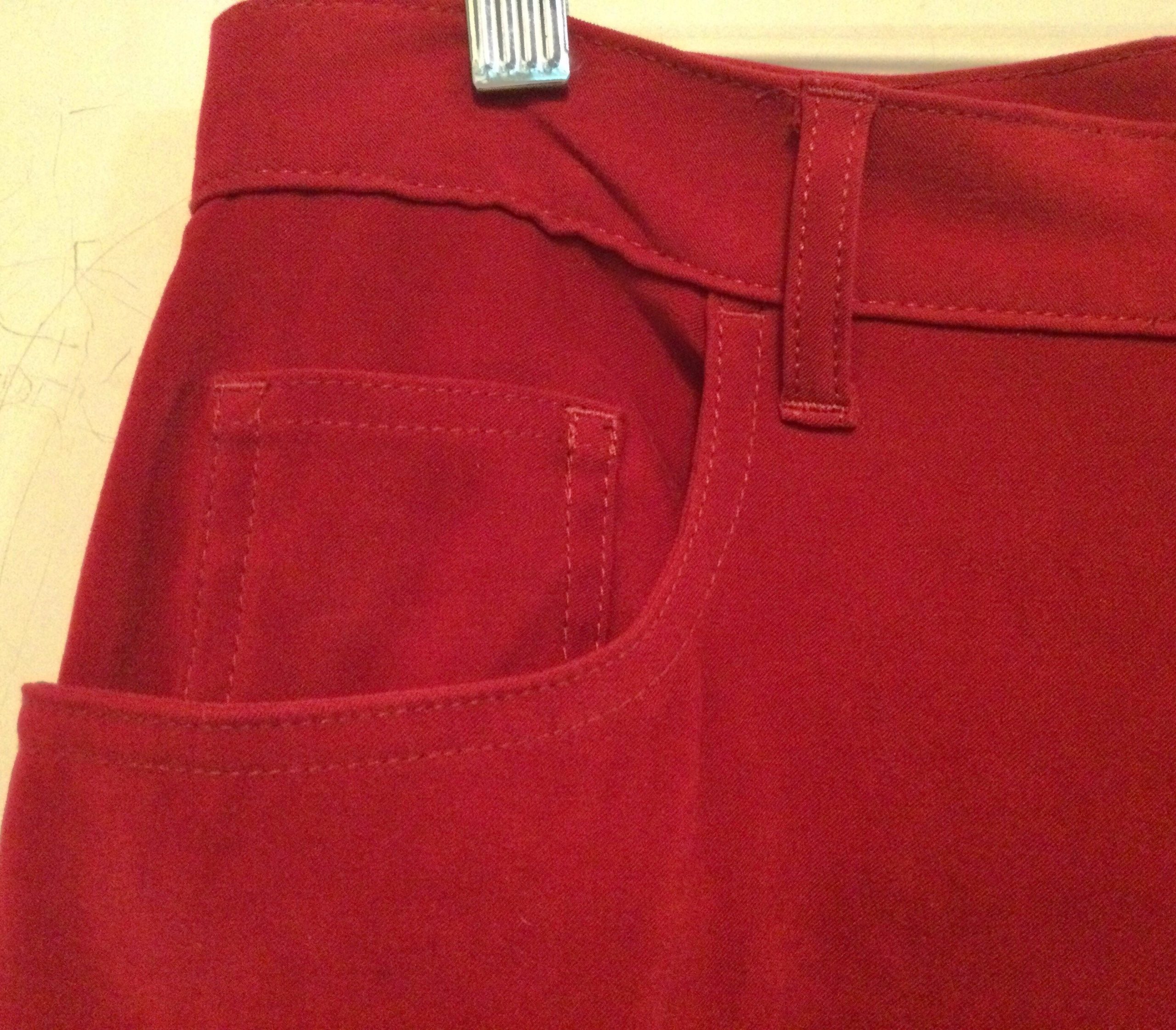 Red Jeans-Pants-Slacks/Ultra-Suede/Faux-Suede/High-Rise/Bill Blass/stretch-Poly/Relaxed-Fit/straight-Leg/Christmas/Woman's Size 10/Vtg 1990