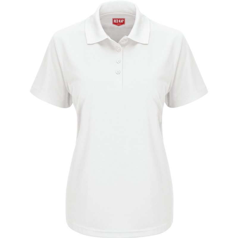 Red Kap Women's Short Sleeve Performance Knit Work Polo Shirt White, Large - Women's Outdoor Long-Sleeve Tops at Academy Sports