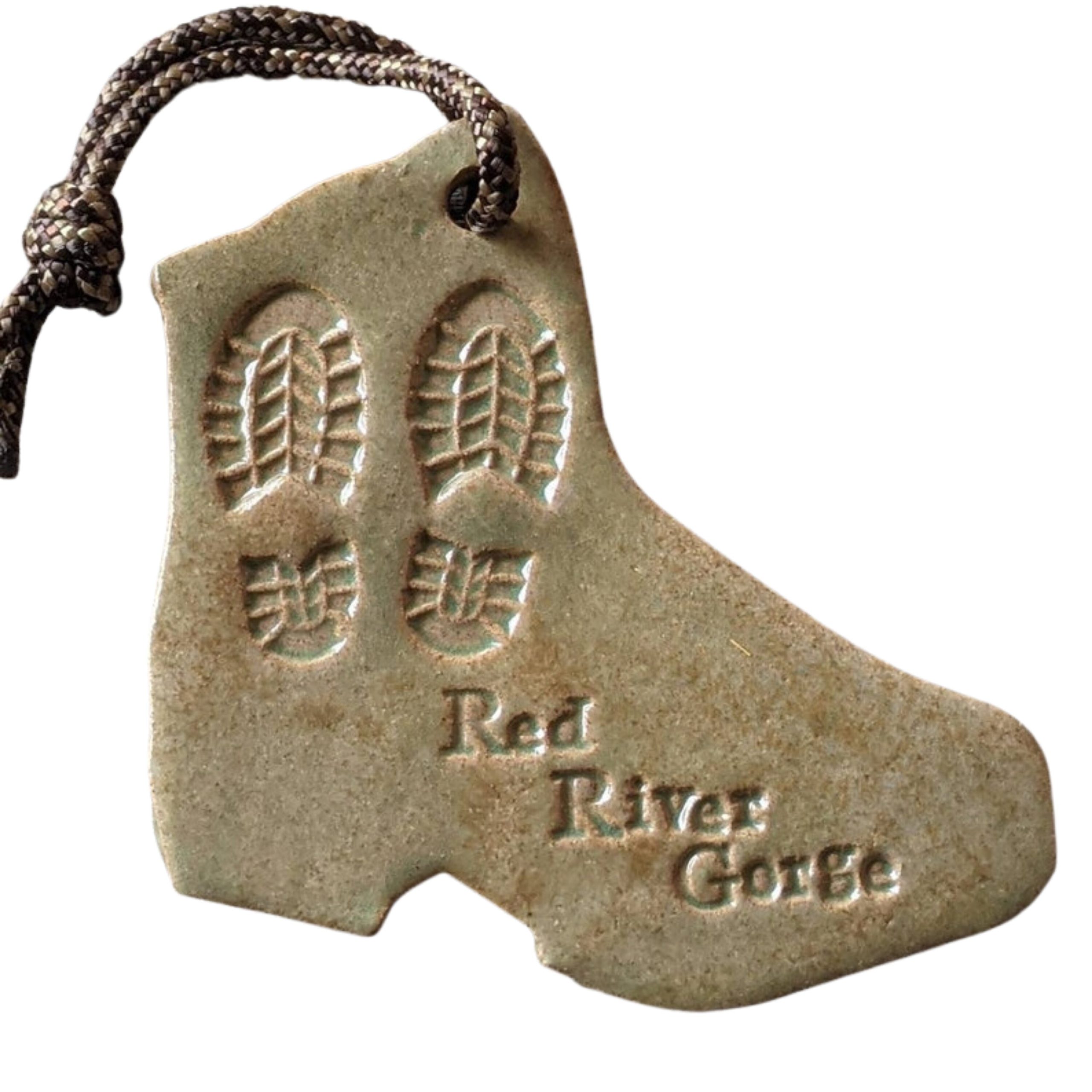 Red River Gorge | Rrg Hiking Boot Shaped Christmas Ornament Gift Green