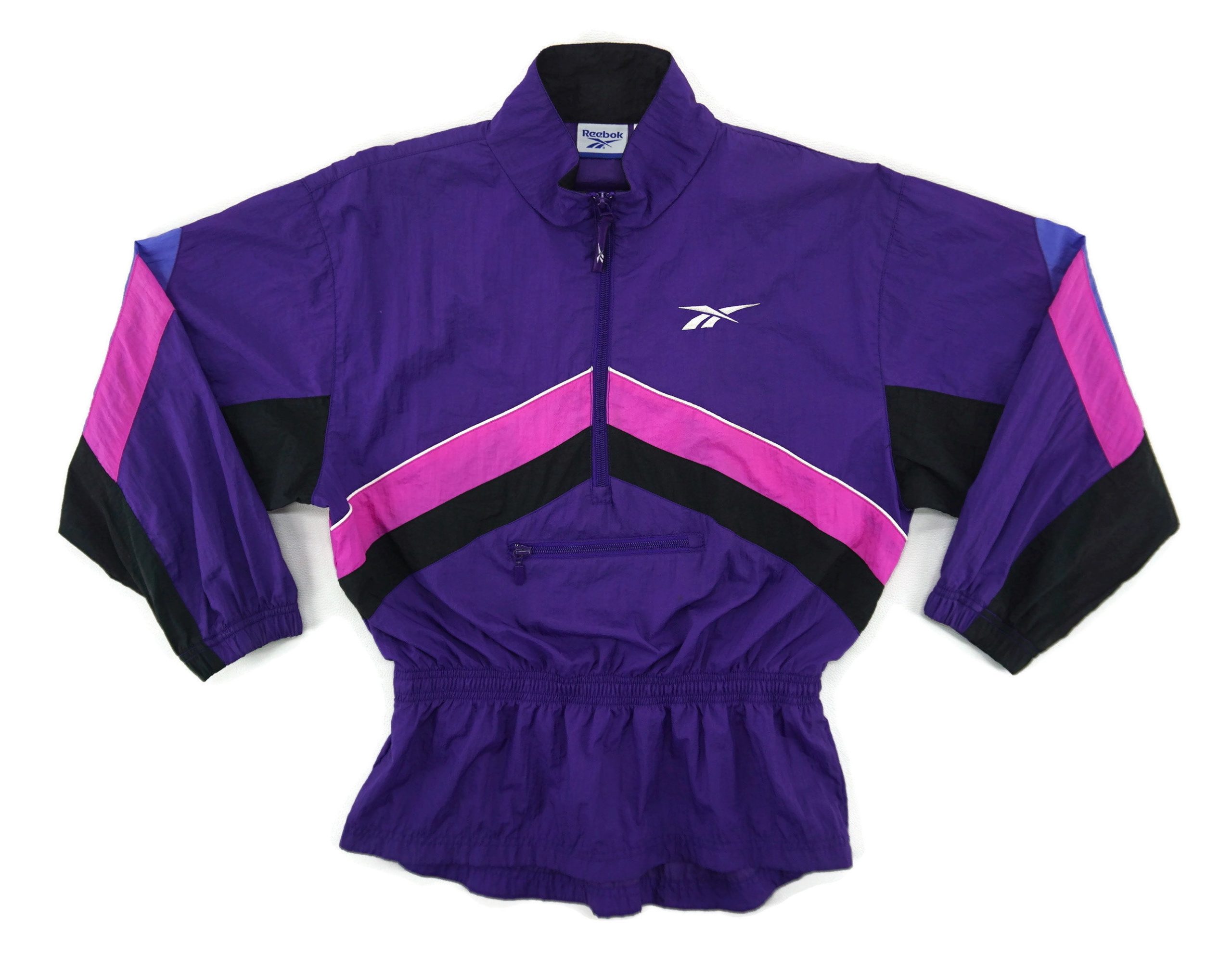 Reebok Windbreaker Womens Size M Vintage Anorak Colorblock Pullover