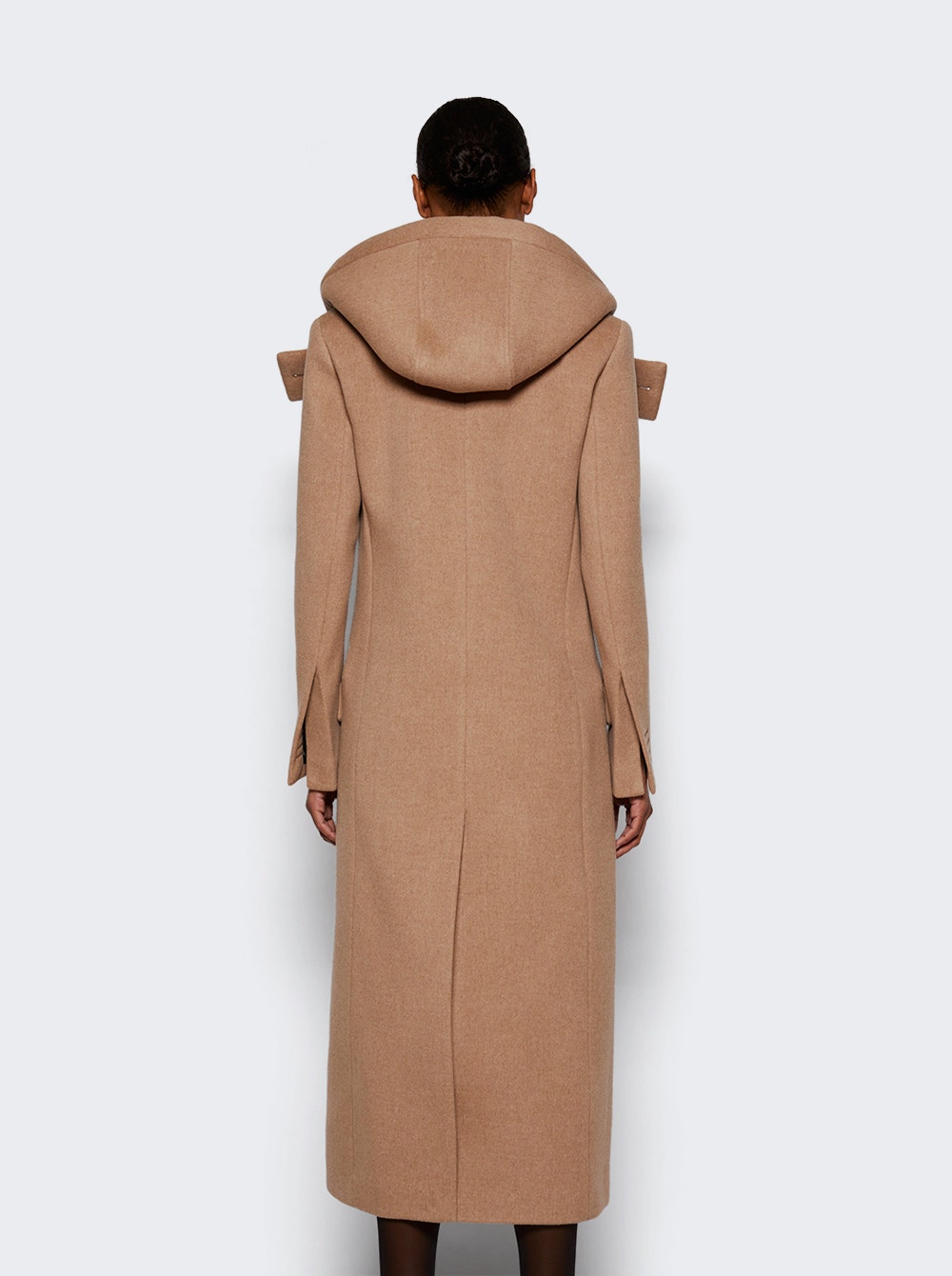 Reed Hooded Brushed Melange Wool Coat