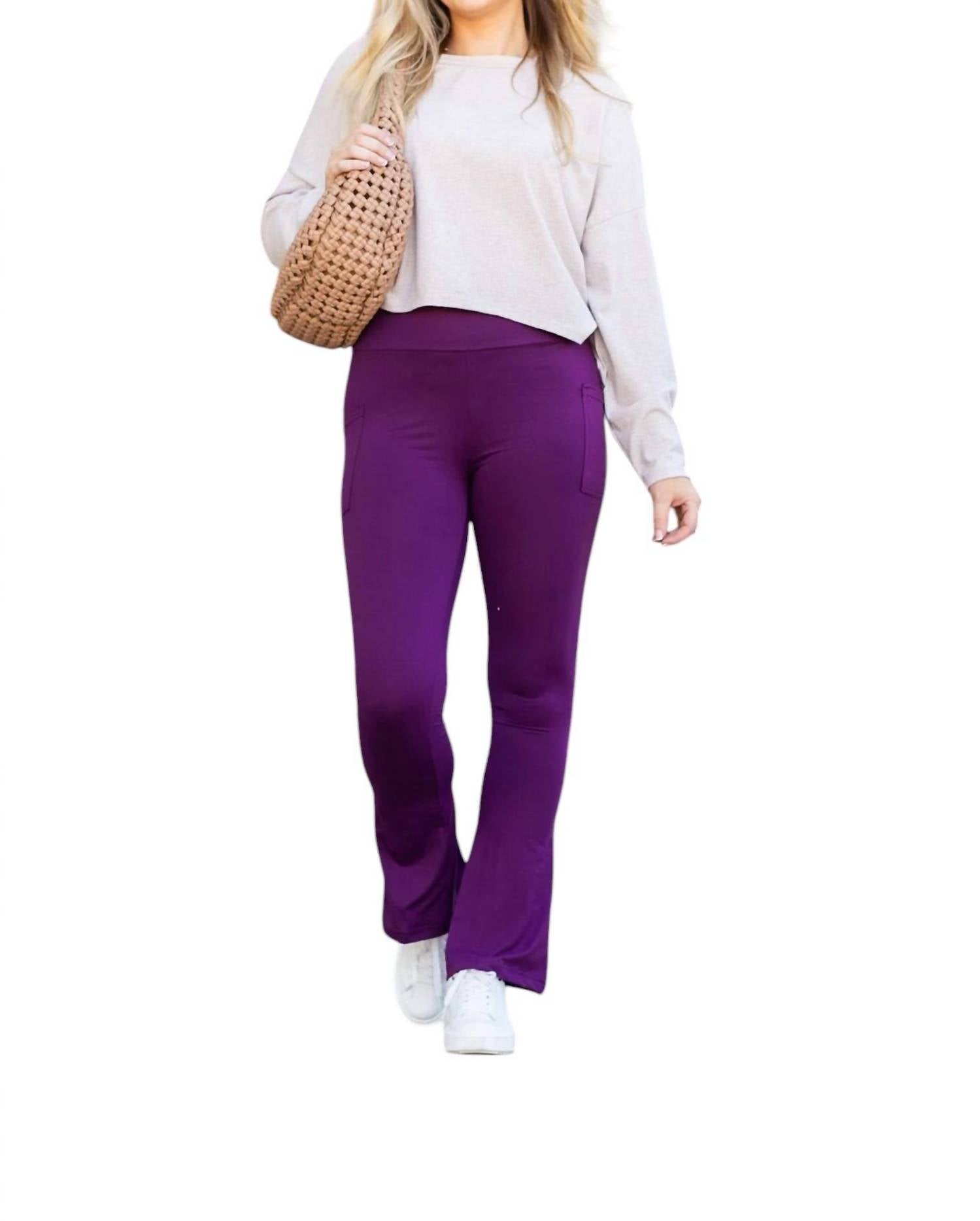 Reese Flare Leggings In Purple