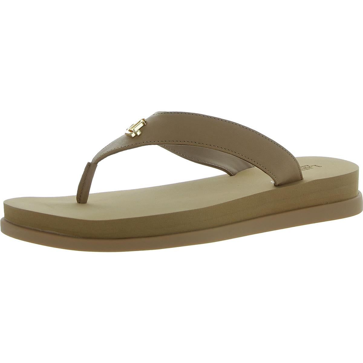 Regina Womens Leather Slip On Flip-Flops