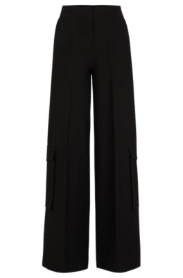 Regular-fit cargo trousers with wide leg- Black Women's Pants size 4