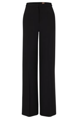 Regular-fit trousers with flared leg- Black Women's Formal Pants size 4