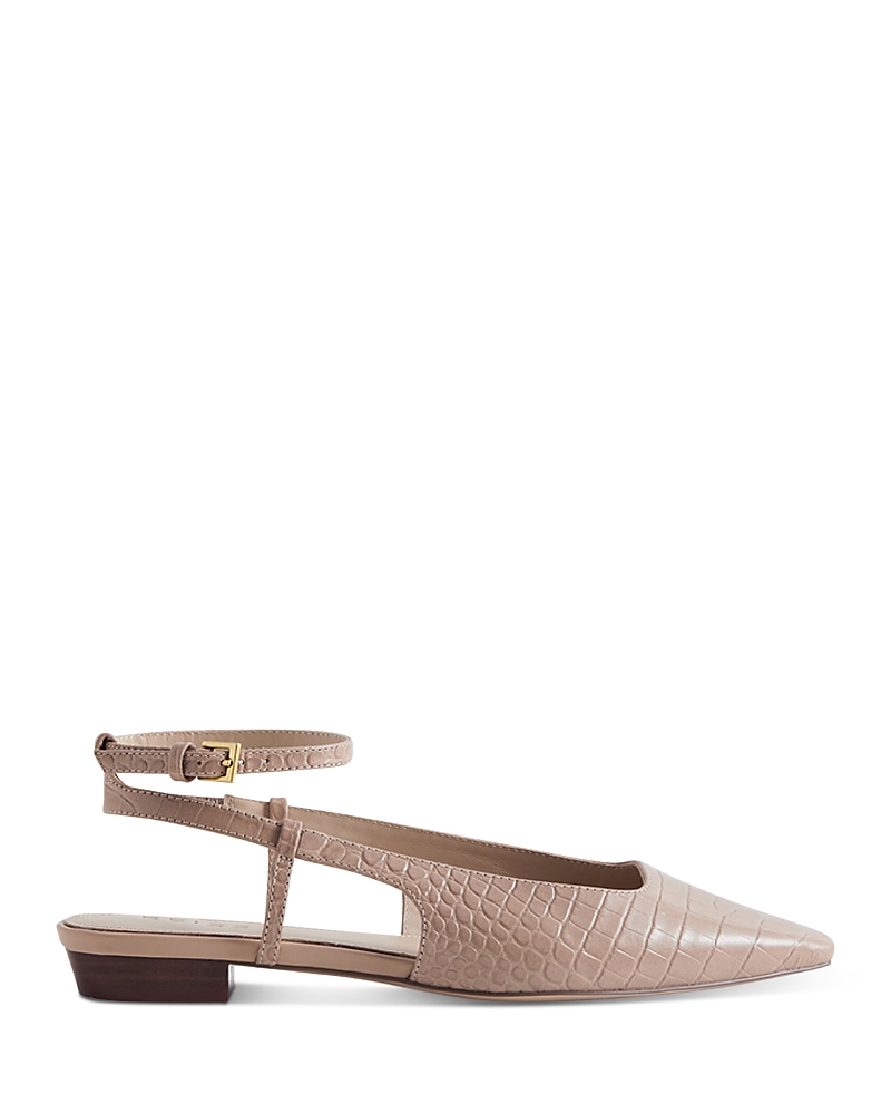 Reiss Women's Freya Almond Toe Slingback Ballerina Shoes