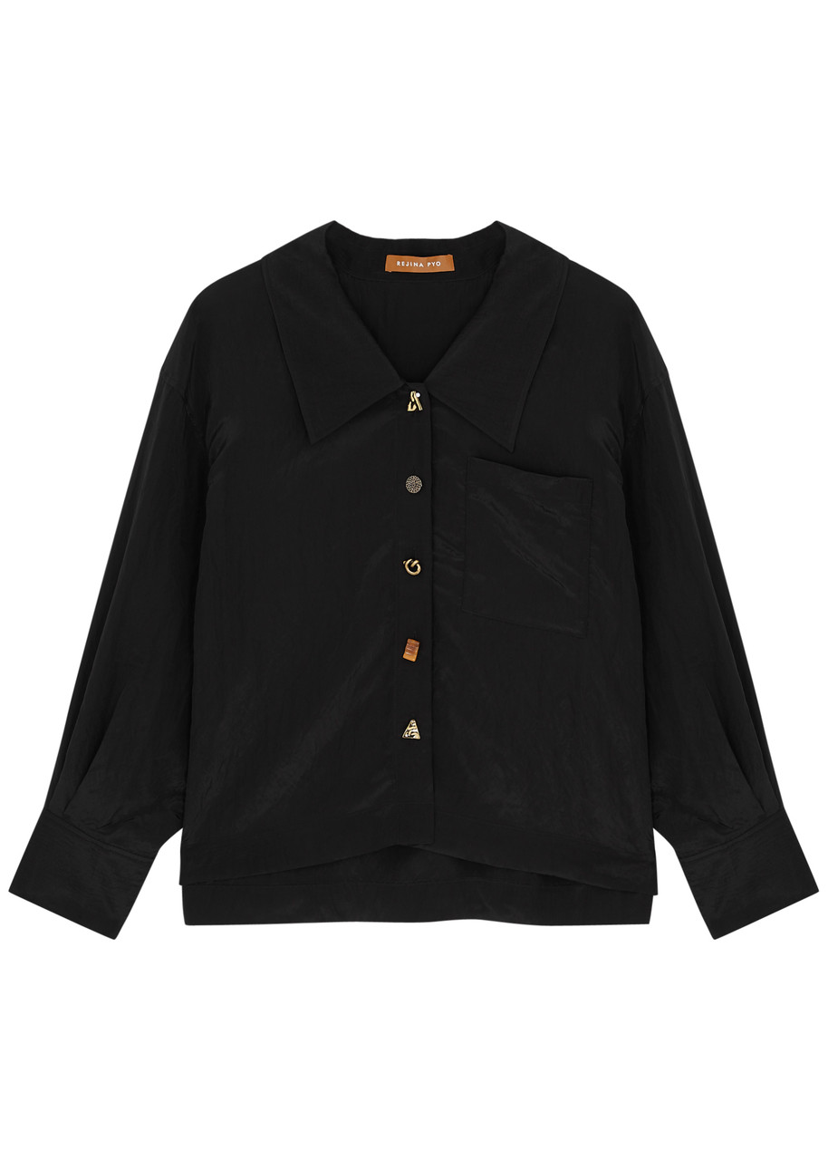 Rejina Pyo Akari Satin Shirt - Black - XS