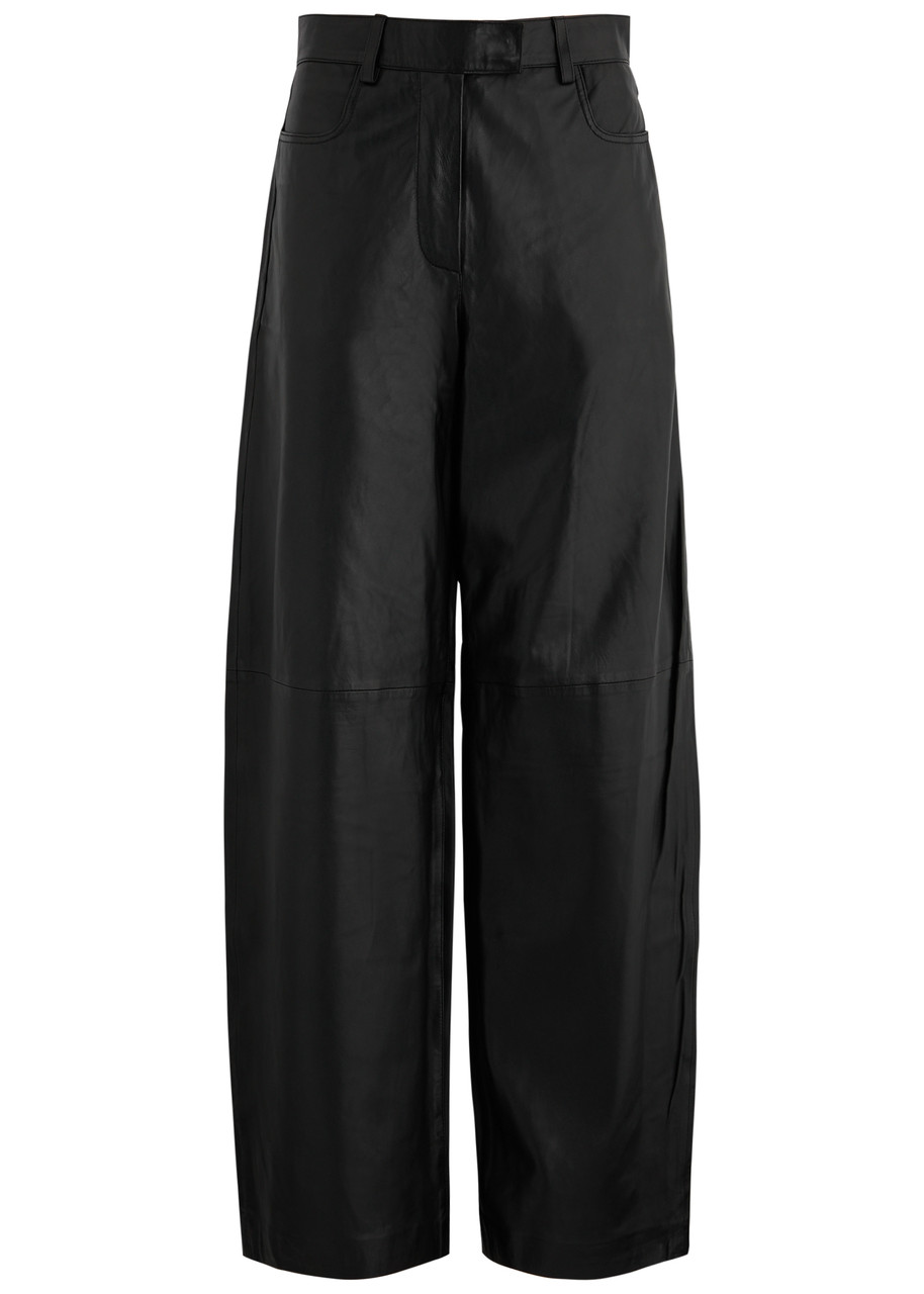 Remain BY Birger Christensen Wide-leg Leather Trousers - Black - 42 (UK14 / L)