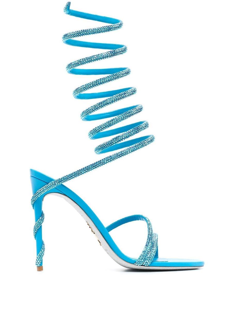 René Caovilla Crystal Embellished Heel Sandals