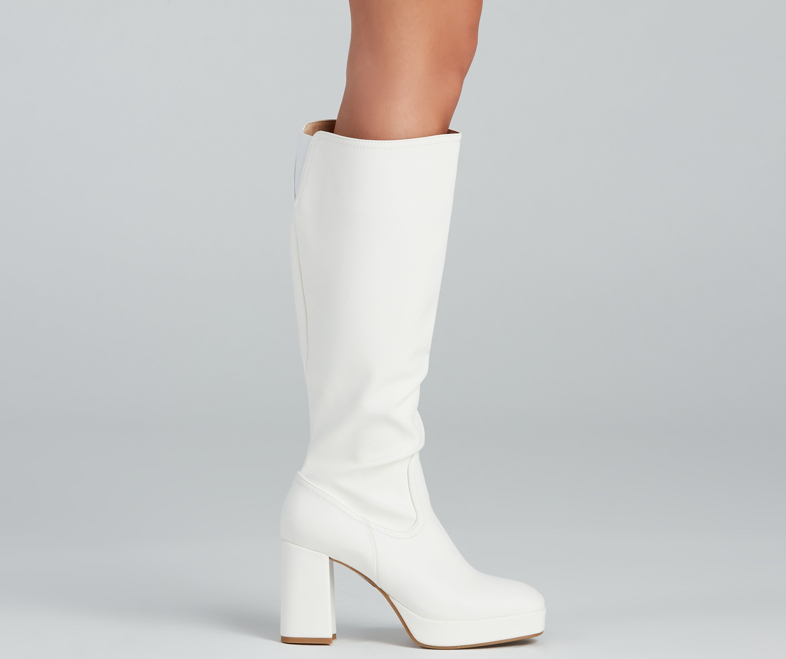 Retro Flair Below-The-Knee Platform Boots