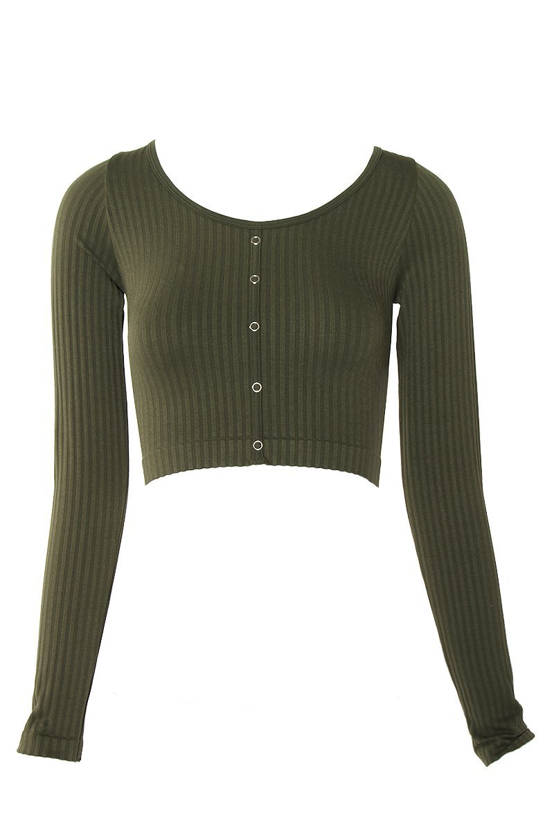 Rib Knit Long Sleeve Top