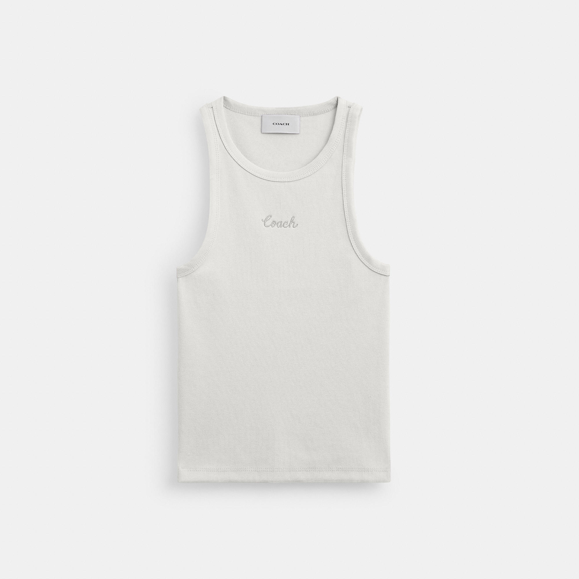 Ribbed Coach Script Tank Top