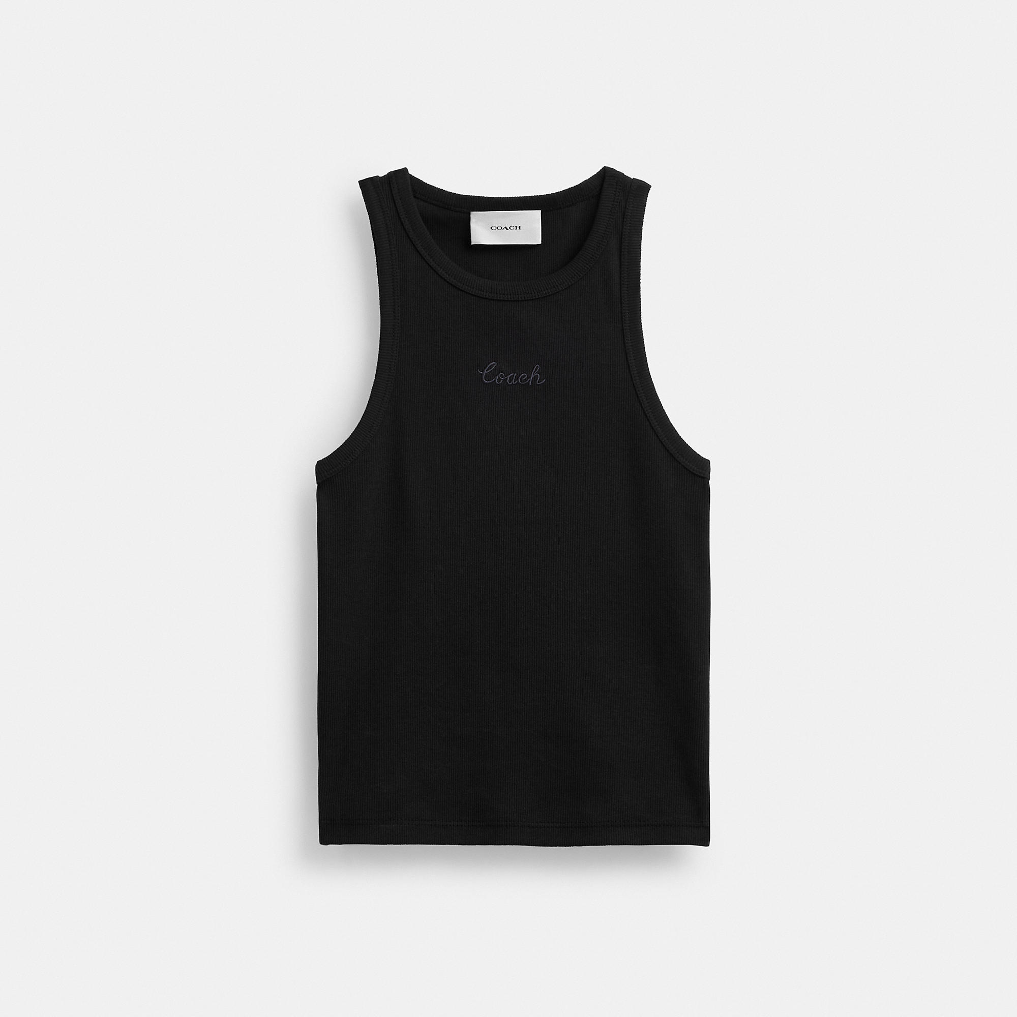 Ribbed Coach Script Tank Top