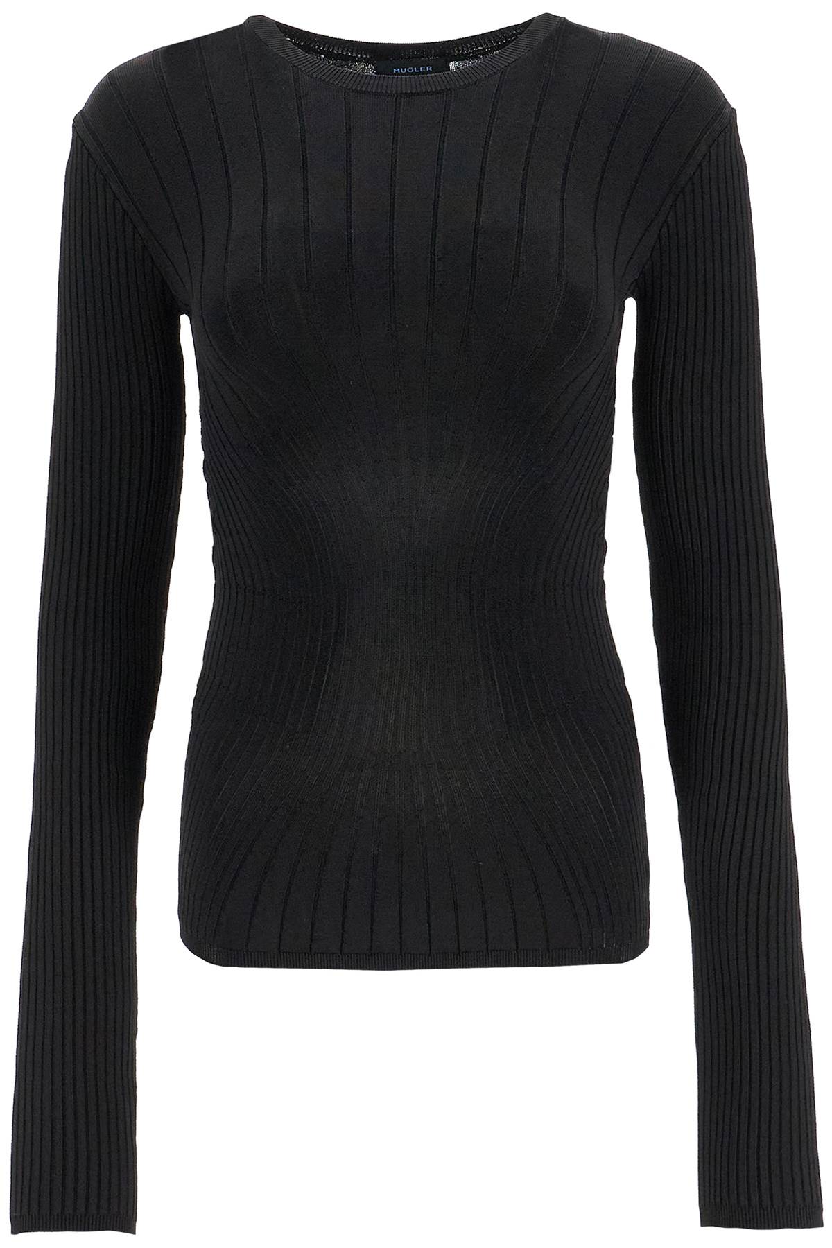 Ribbed Knit Top With Long Sleeves