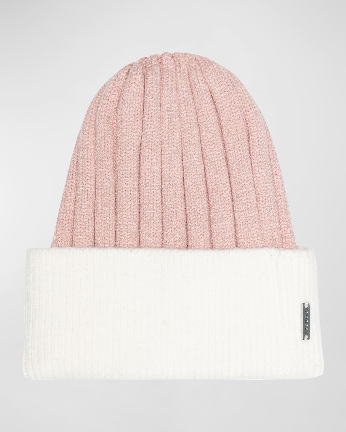 Ribbed Knit Two-Tone Beanie