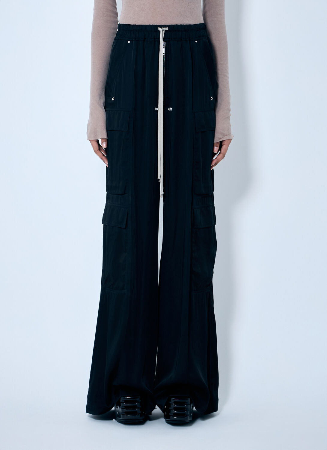 Rick Owens Satin Cargo Pants - Woman Pants Black It - 40