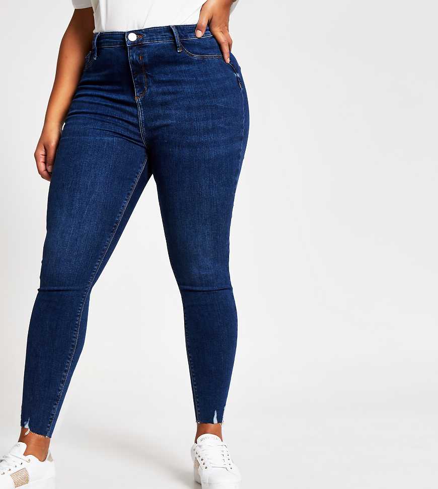 River Island Plus Molly skinny jeans in blue