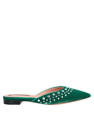 Rochas Woman Mules & Clogs Emerald green Size 9 Textile fibers