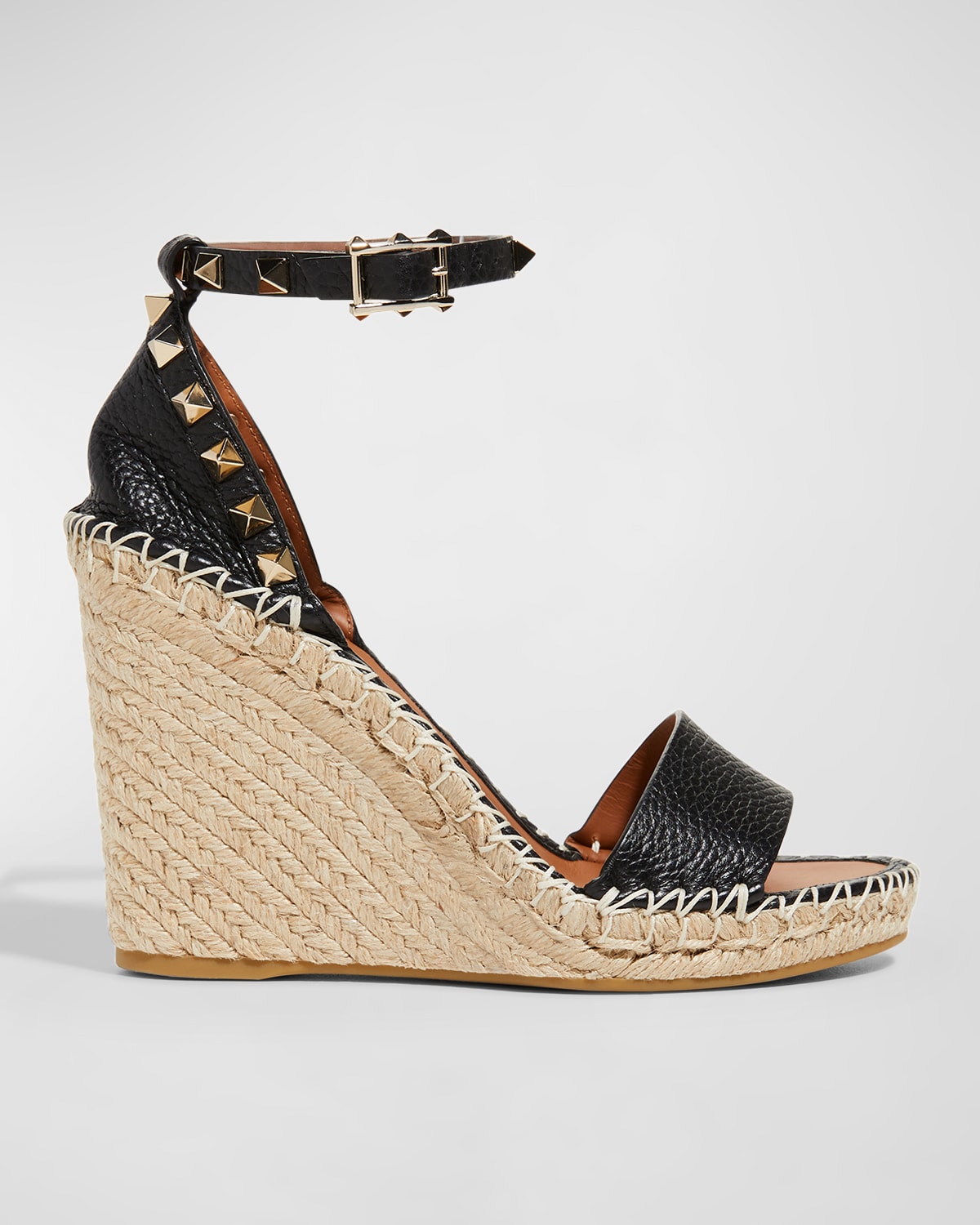 Rockstud Double Espadrille Wedge Sandals