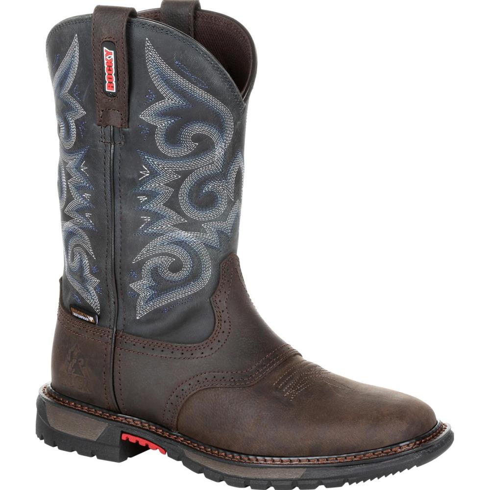 Rocky Women's Chocolate and Midnight Blue Waterproof Boots Size: 9.5 Medium in Brown | RKW0285 M 095