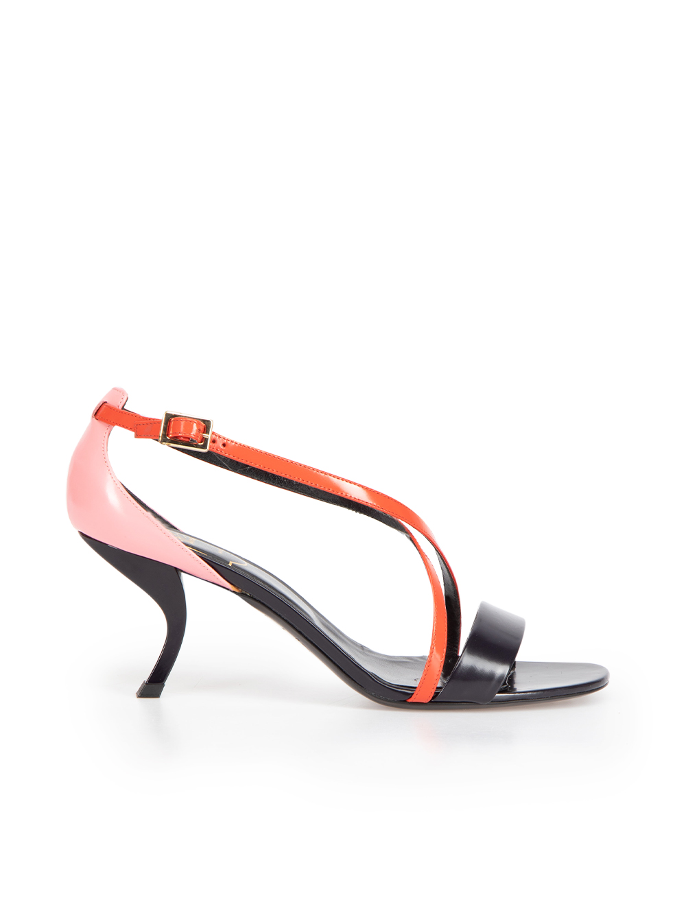 Roger Vivier Red Leather Strap Heeled Sandals