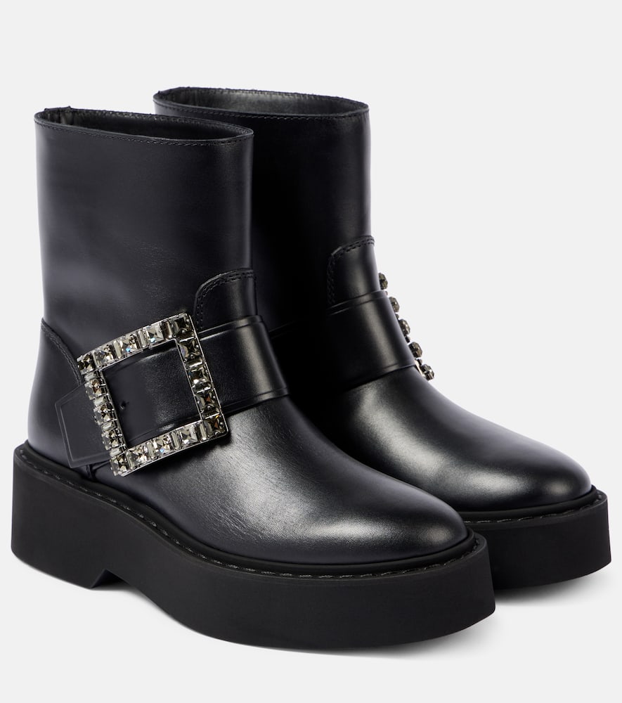 Roger Vivier Viv' Rangers leather combat boots