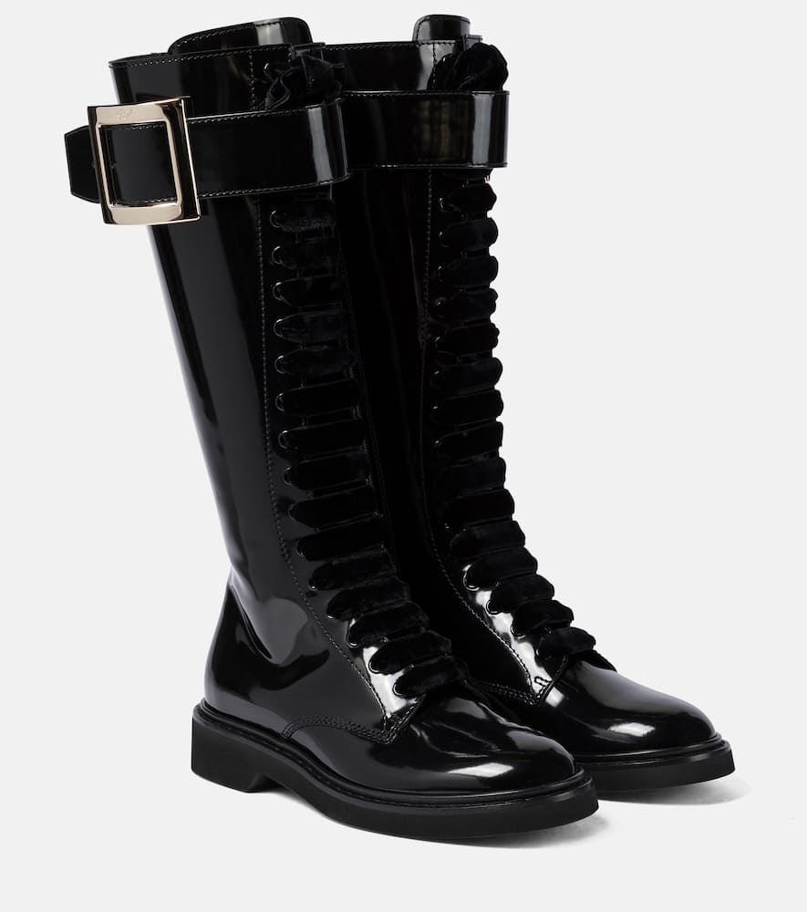 Roger Vivier Viv' Rangers patent leather knee-high boots