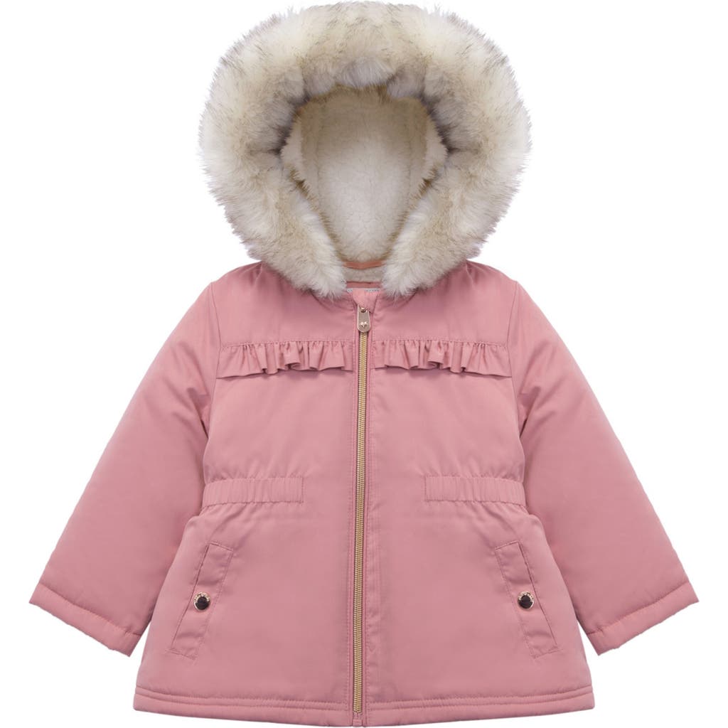 Rokka&Rolla Baby Borg Lining Puffer Coat in Rose Pink at Nordstrom, Size 6-9M