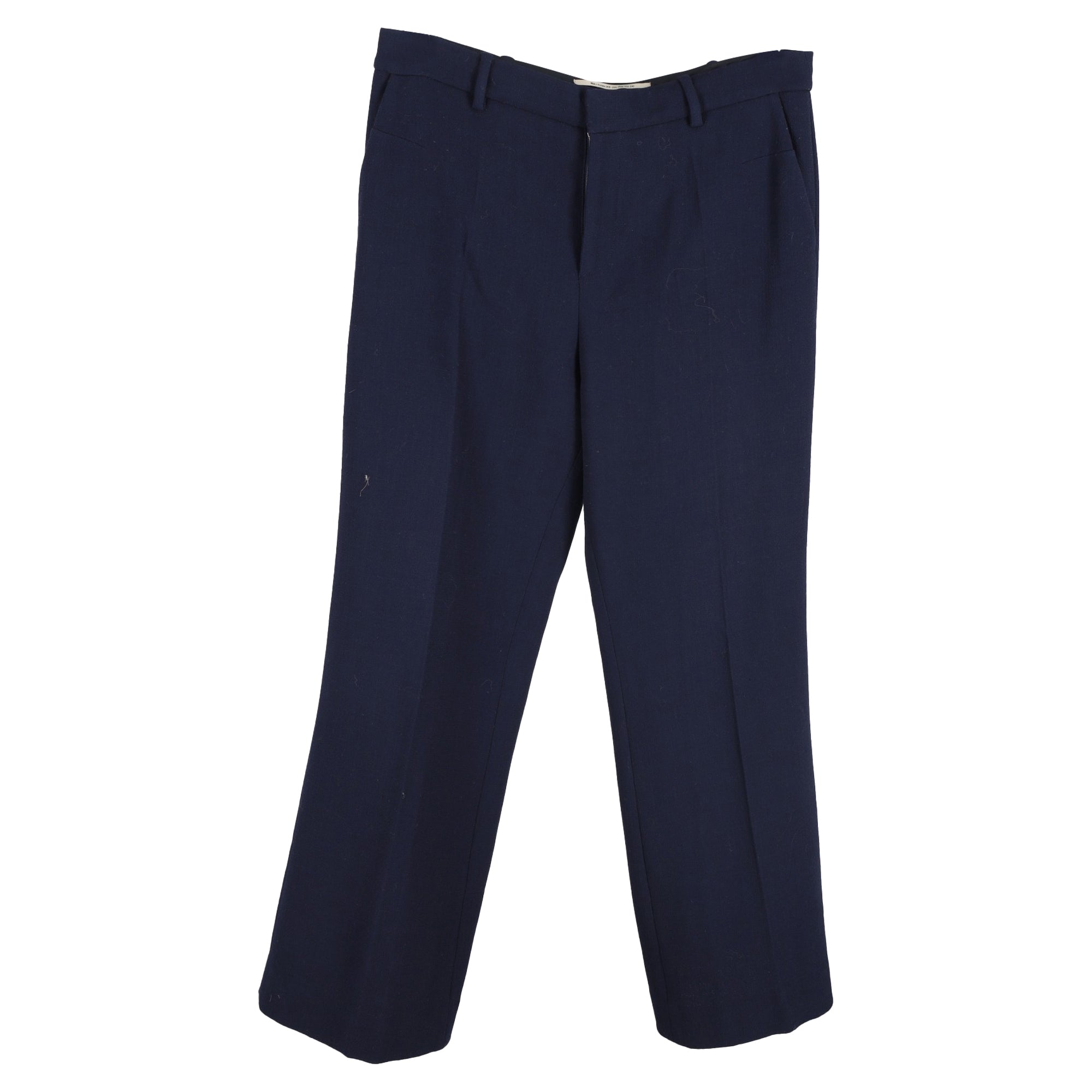 Roland Mouret Straight-Leg Trousers in Navy Blue Wool