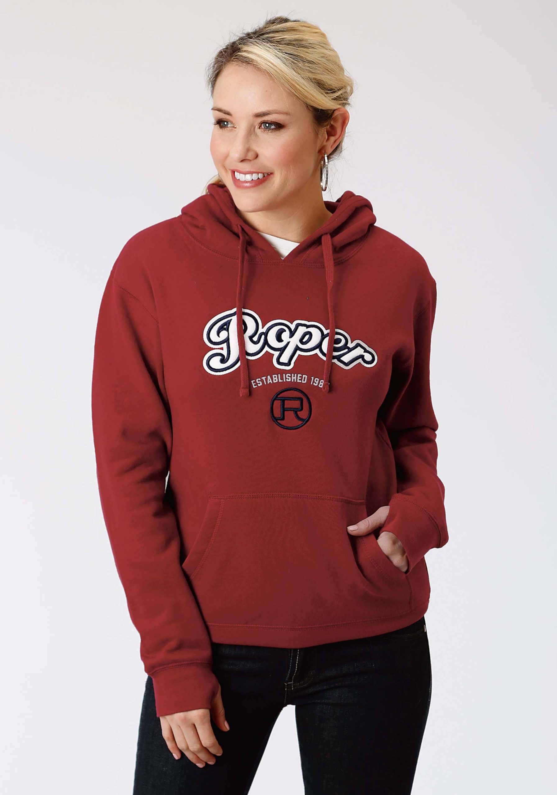 Roper Hooded Sweatshirt- Ladies-Red