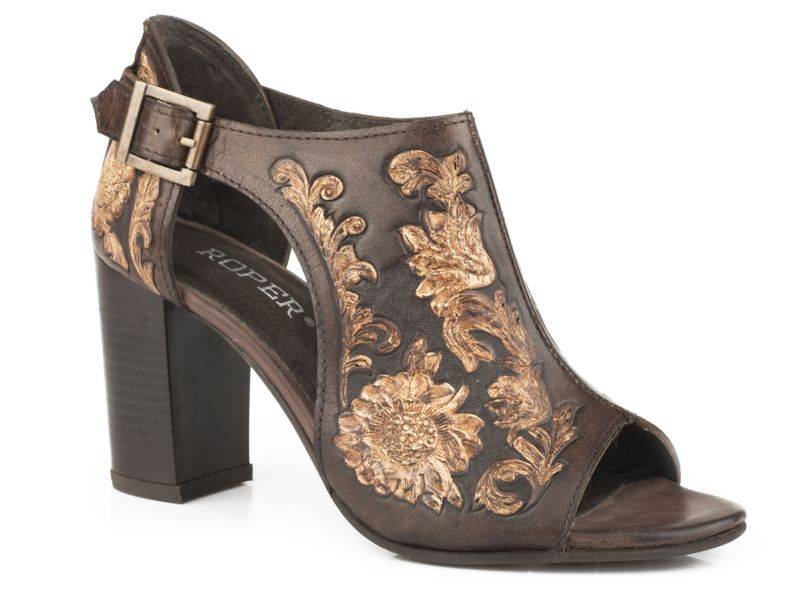 Roper Ladies Mika Open Toe Mules with Closed Back