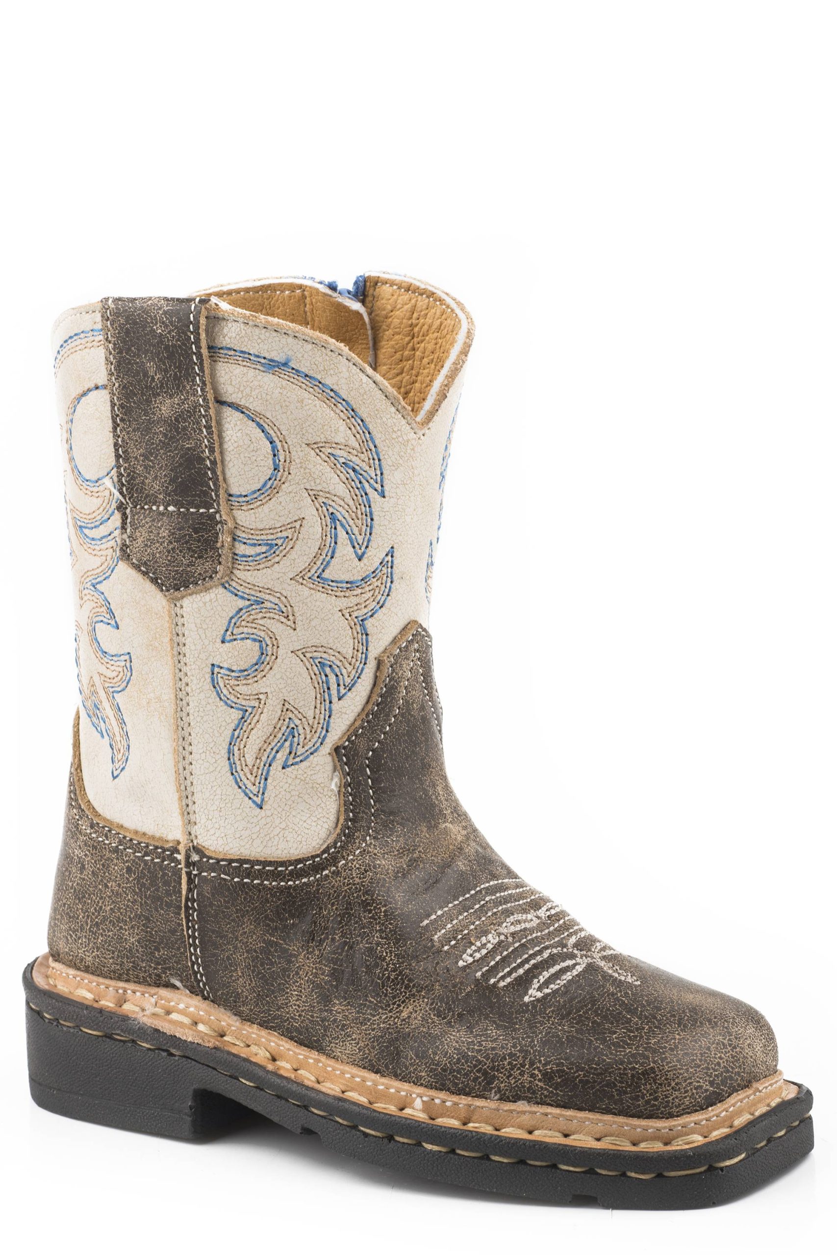 Roper Toddler Vintage Brown Embroidered Cowboy Boots