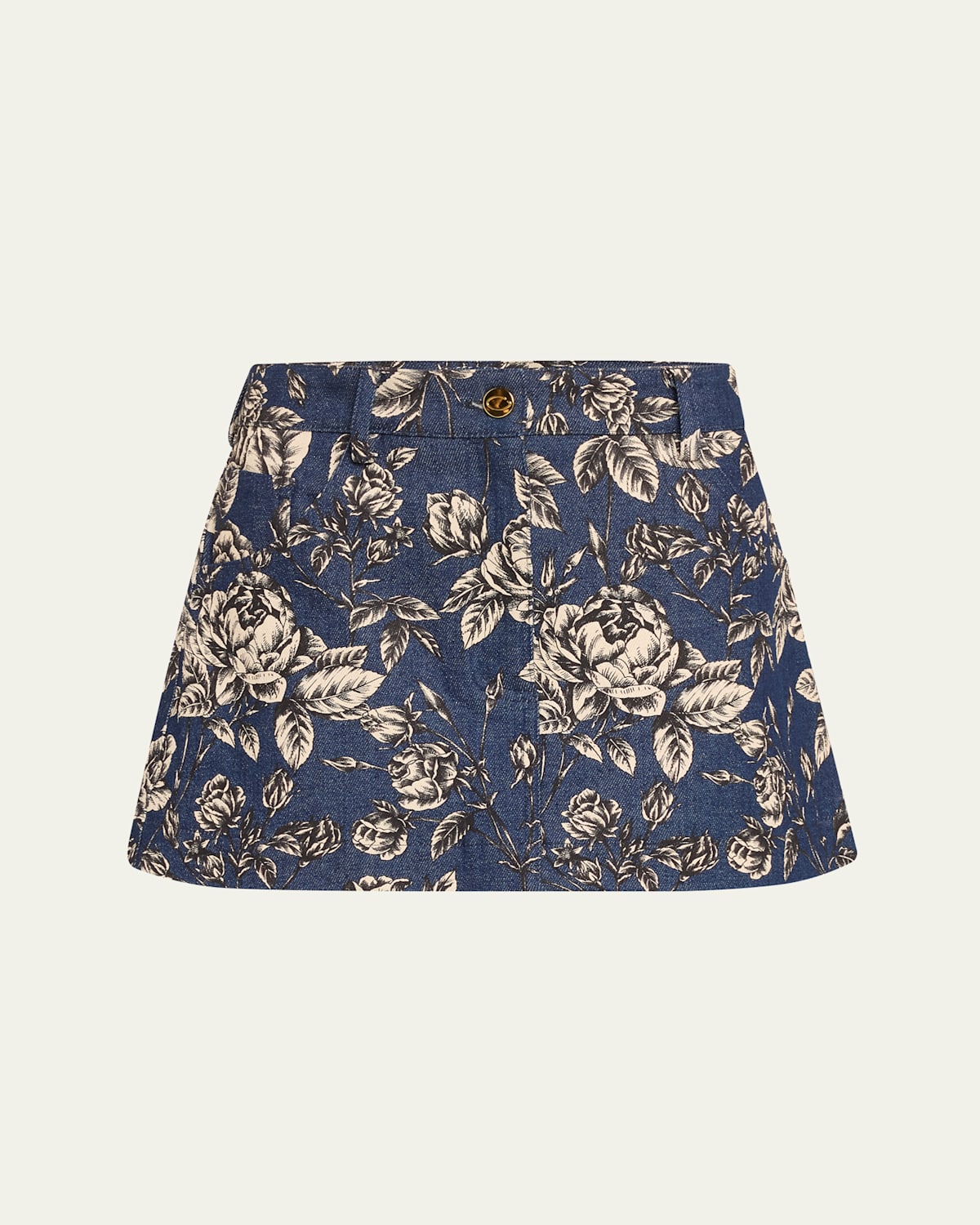 Rose Stretch Denim Mini Skirt