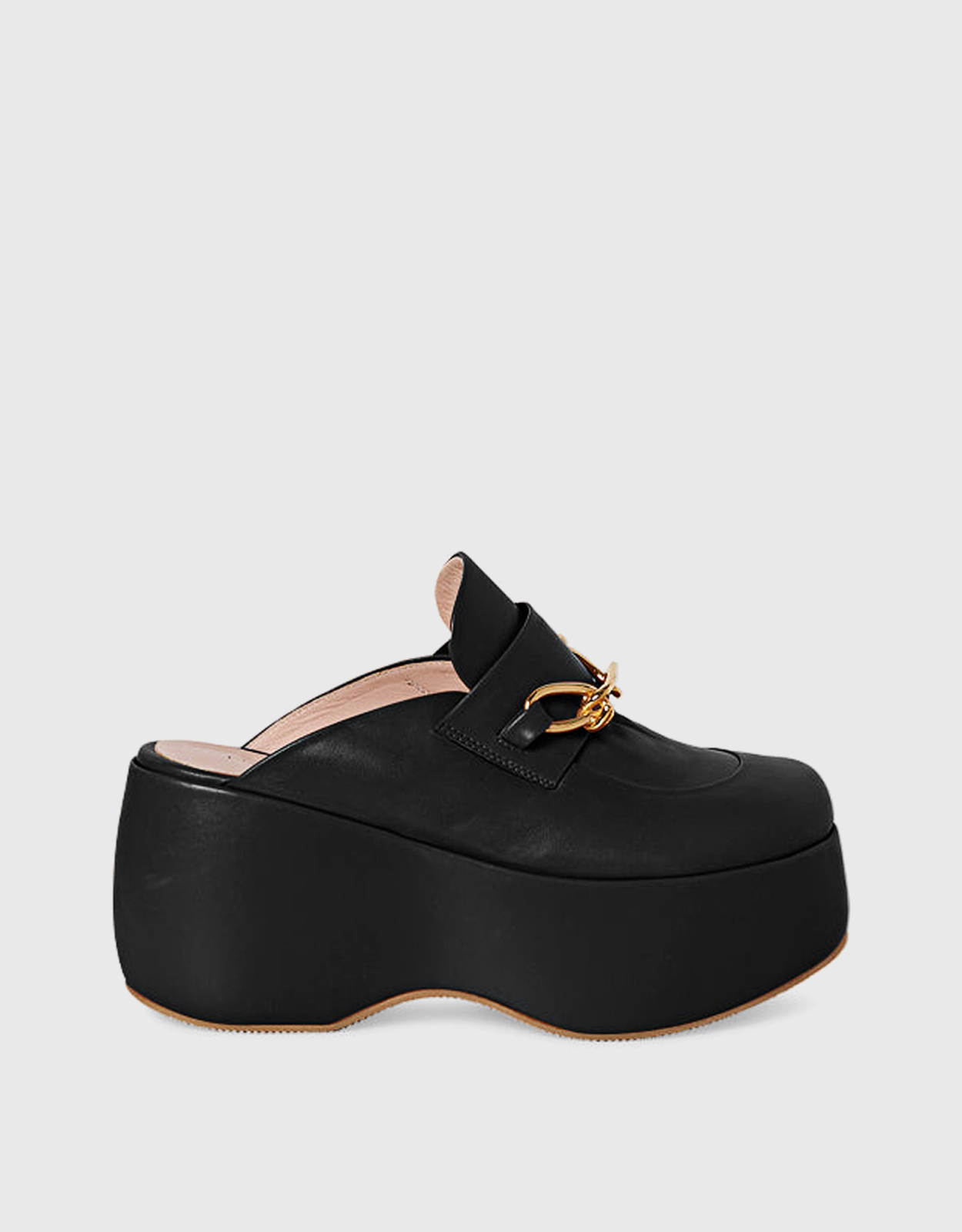 Rosetta Getty Clog Calfskin Platform Loafers-Black - 36