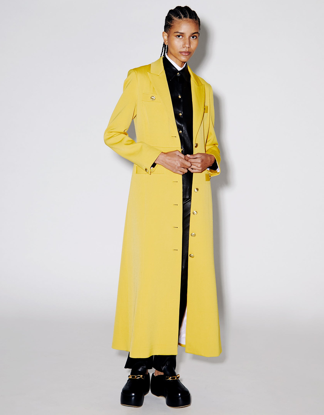 Rosetta Getty Peak Lapel Wool Maxi Coat - 0