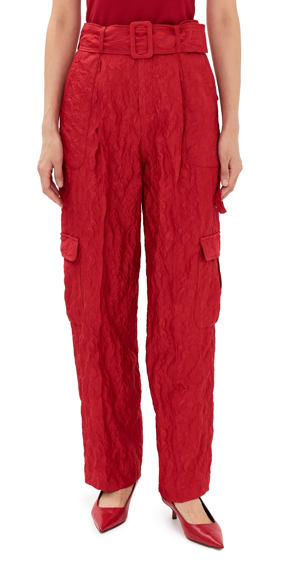 Rosie Assoulin Cargo Pants Red 4