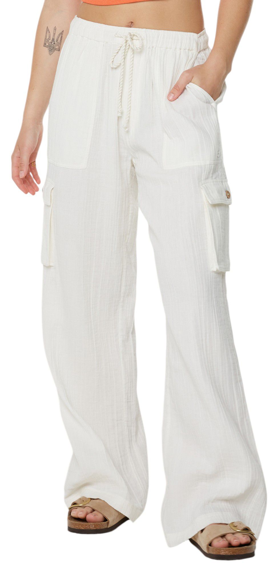 Roxy Women's Precious Cargo Beach Pants, Small, Egret