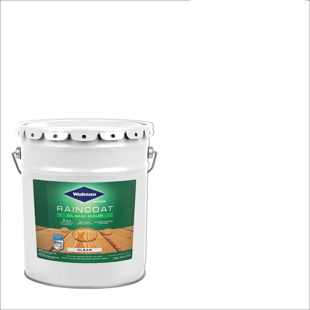 Rust-Oleum Wolman Raincoat Oil Base Sealer Pre-Tinted Clear Transparent Exterior Wood ( 5-gallon ) | 12385SOS