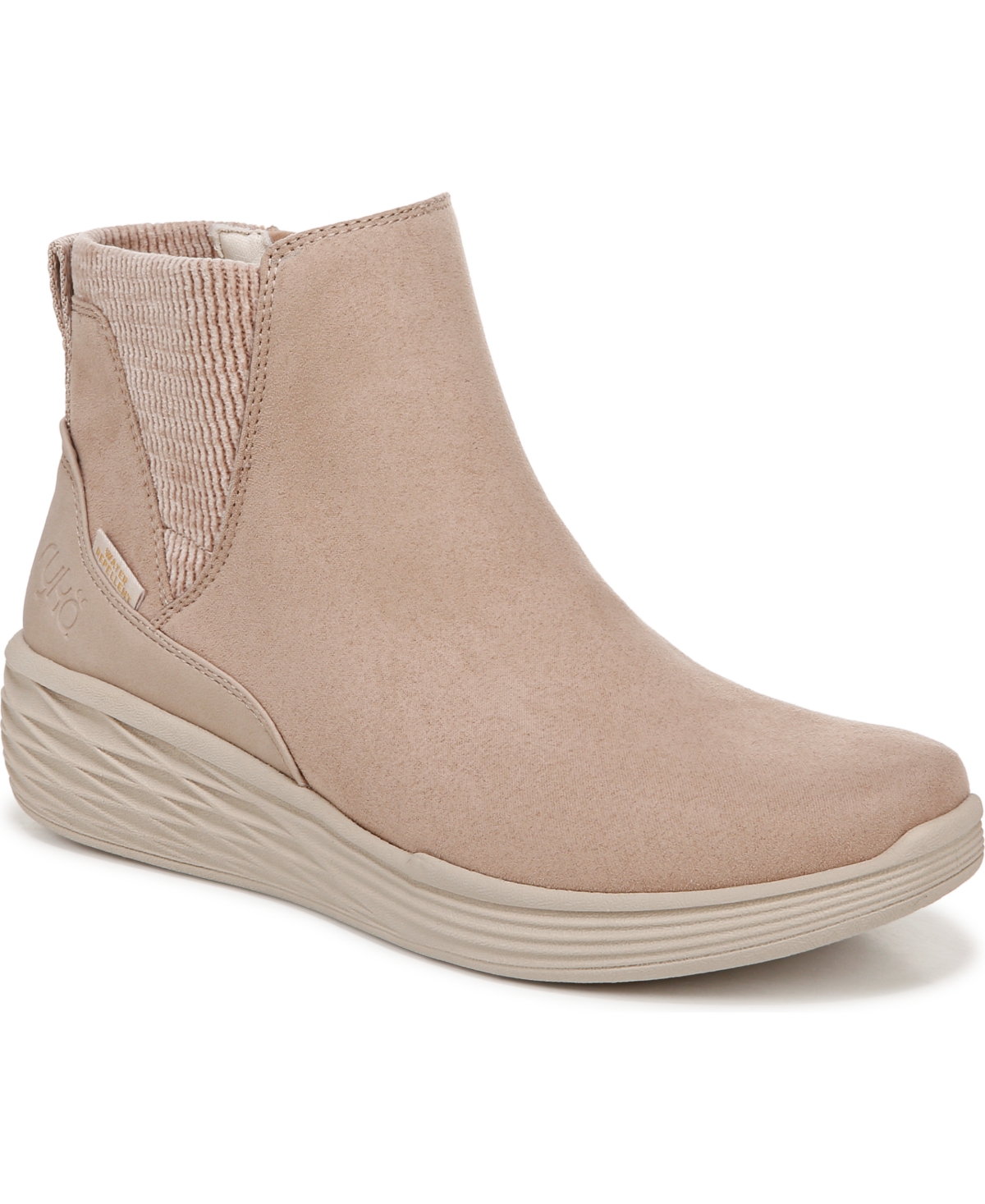 Ryka Women's Noelle Next Water Resistant Wedge Ankle Boots - Warm Taupe Microfiber