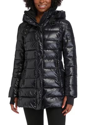 S13 Women's Greenwich Sherpa Trimmed Puffer Coat, XS